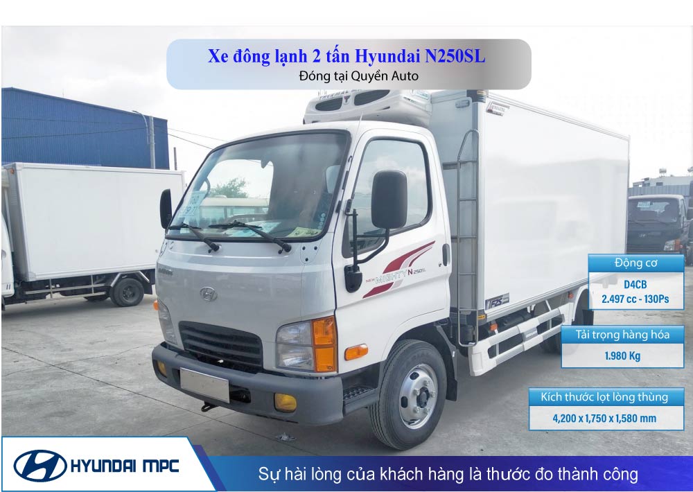 Xe đông lạnh Hyundai N250SL tải trọng 2T thùng dài 4.2m